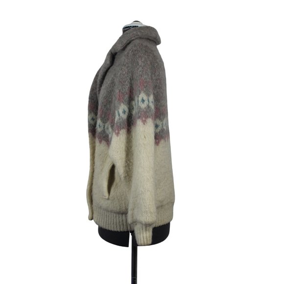 Vintage Ice-Knit Icelandic wool knit button front jacket S - Picture 2 of 14